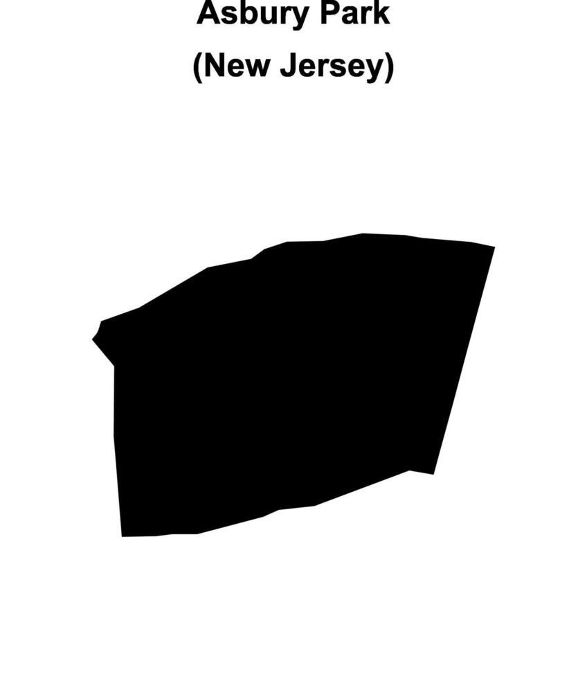 Asbury Park, New Jersey blank outline map vector