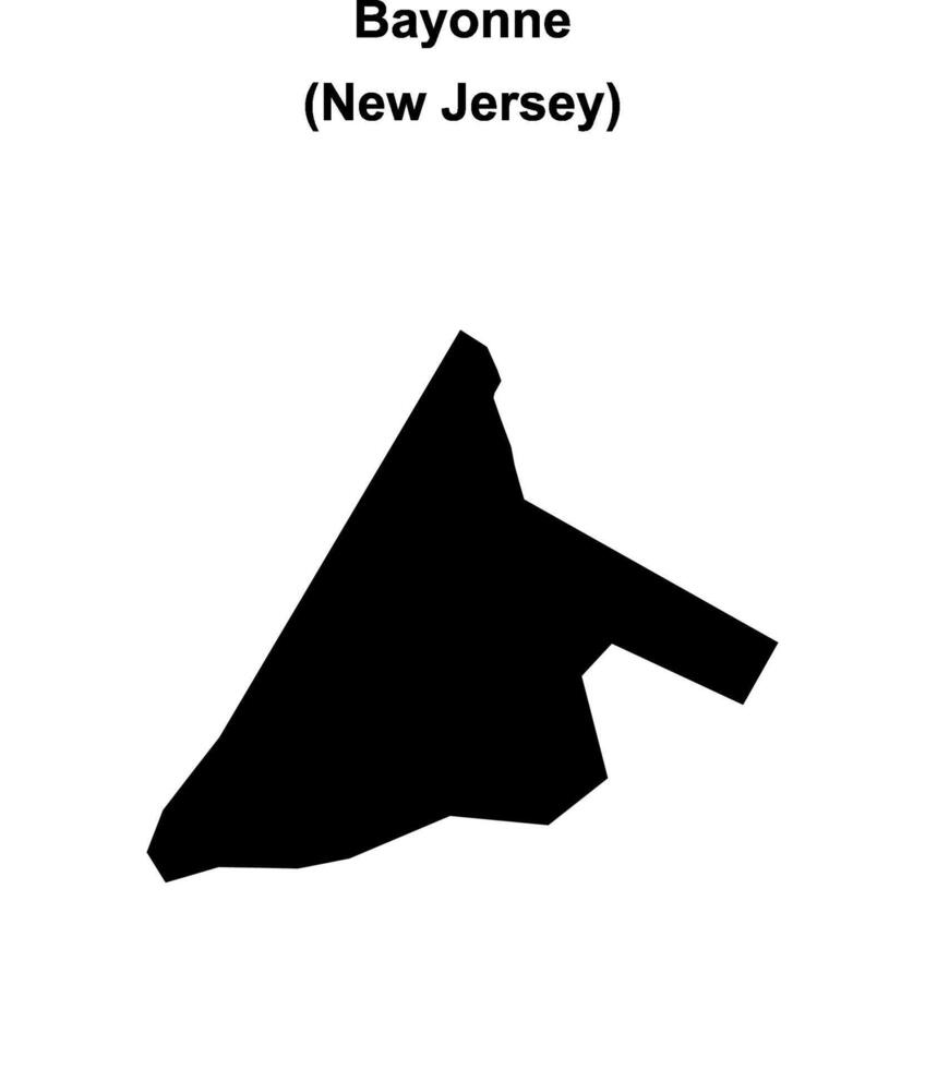 Bayonne, New Jersey blank outline map vector