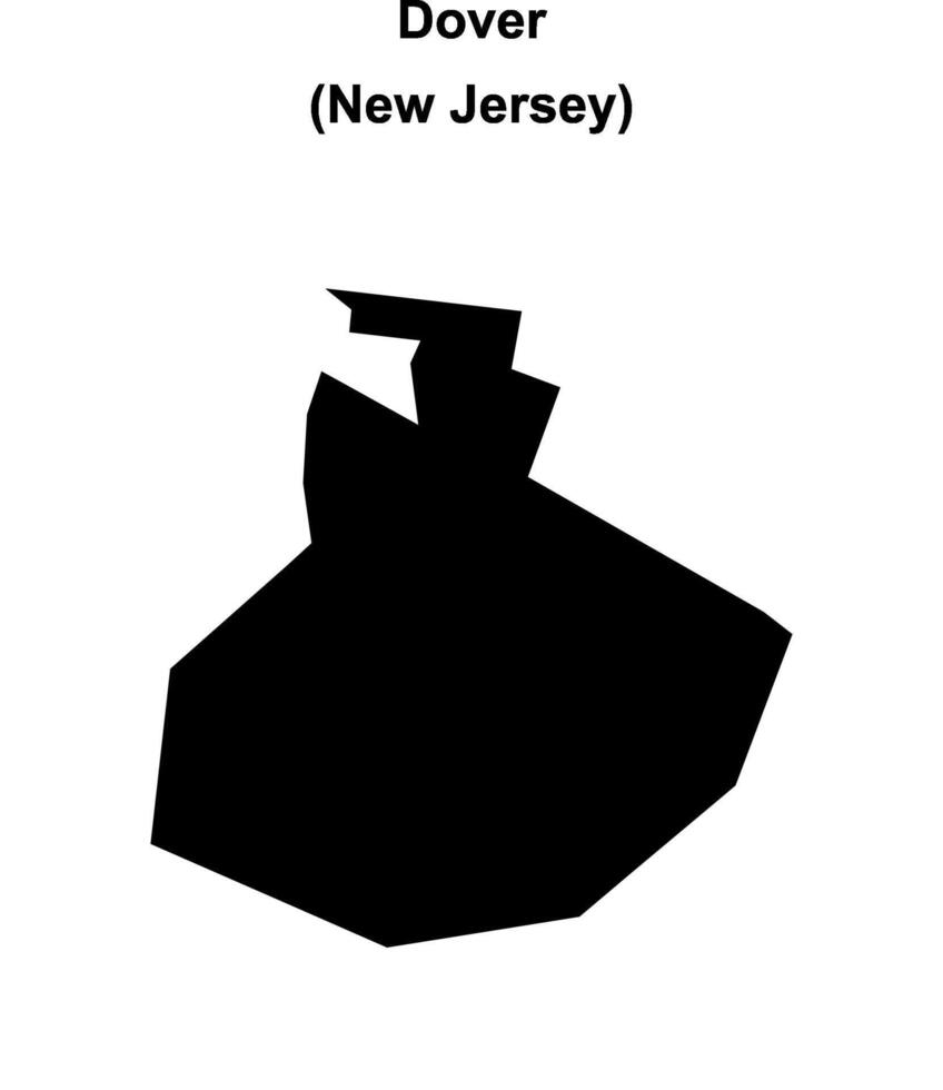 Dover, New Jersey blank outline map vector