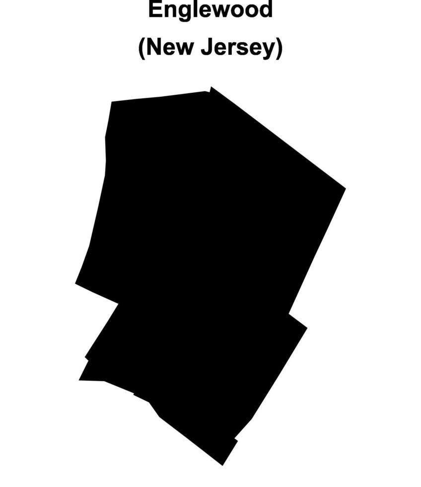 Englewood, New Jersey blank outline map vector