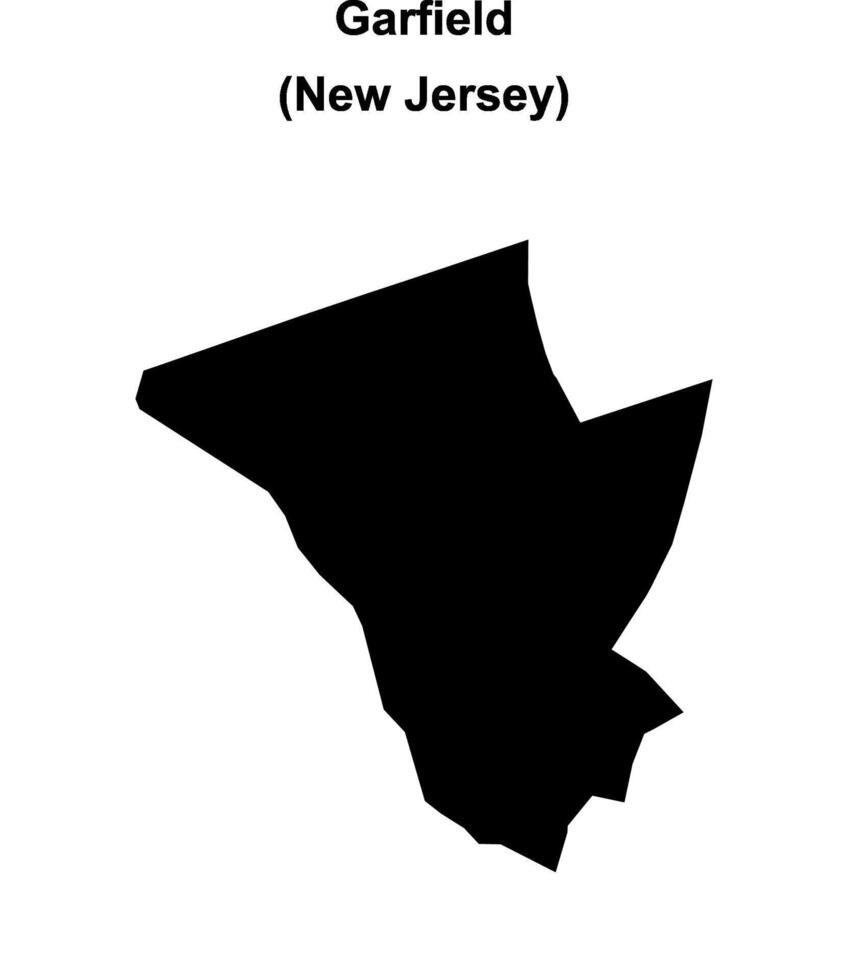 Garfield, New Jersey blank outline map vector