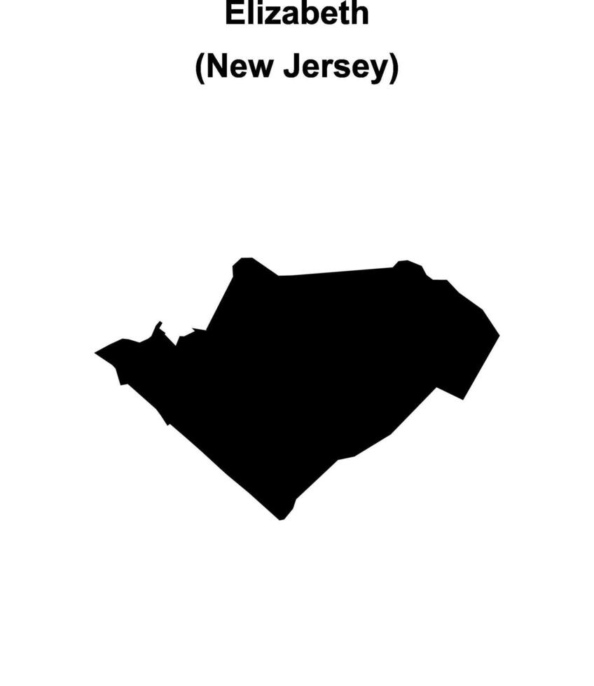 Elizabeth, New Jersey blank outline map vector