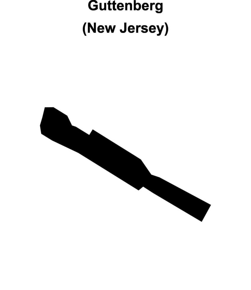 Guttenberg, New Jersey blank outline map vector