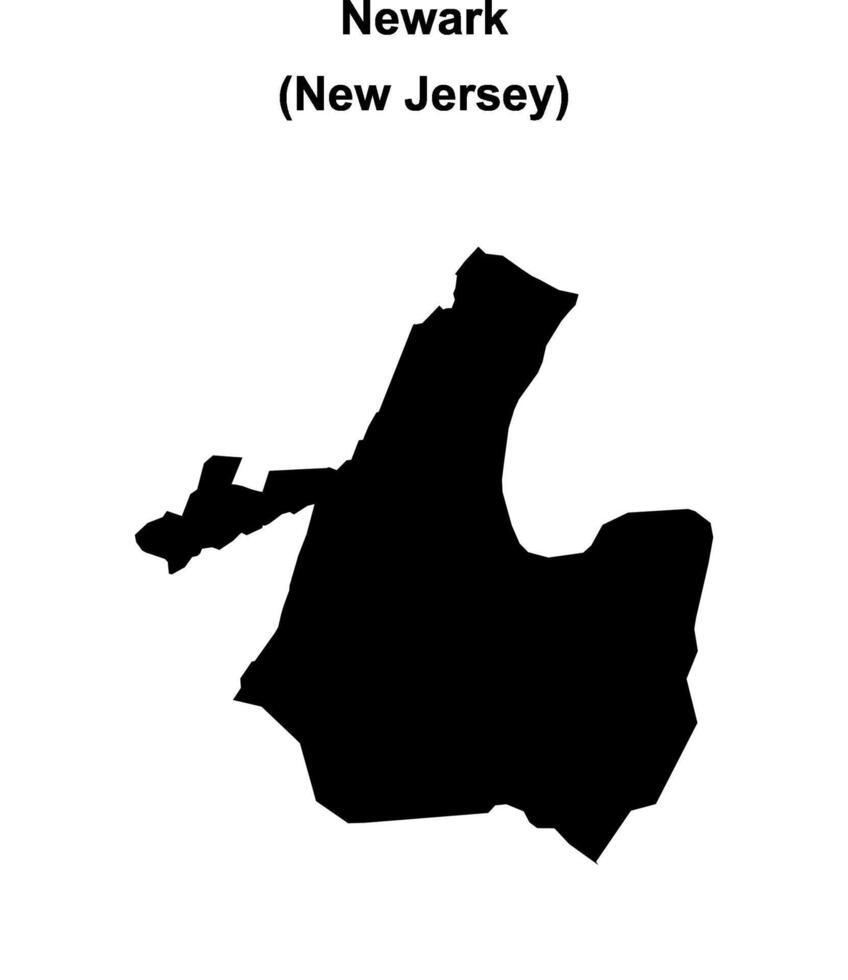 Newark, New Jersey blank outline map vector