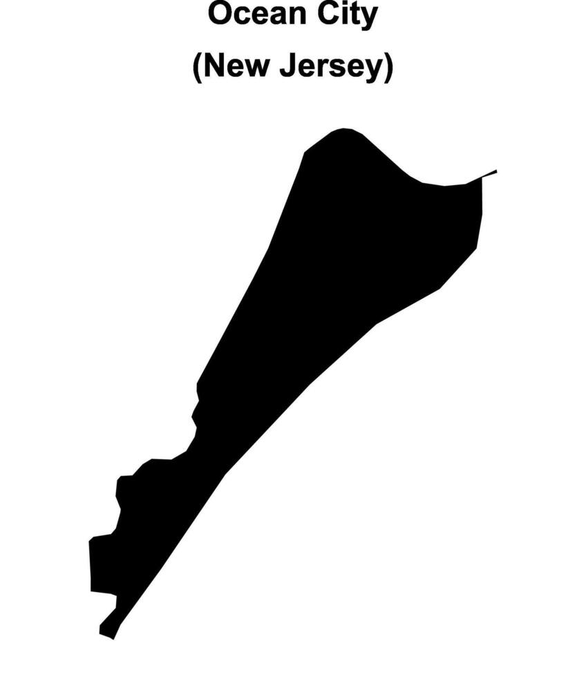 Ocean City, New Jersey blank outline map vector