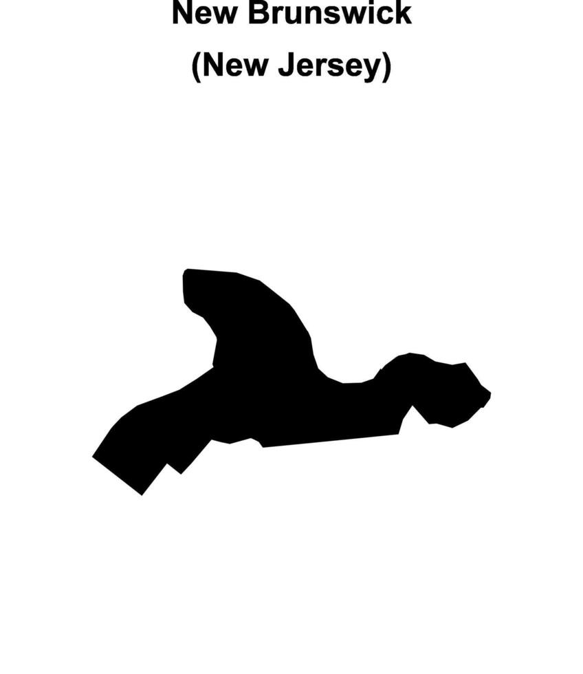 New Brunswick, New Jersey blank outline map vector