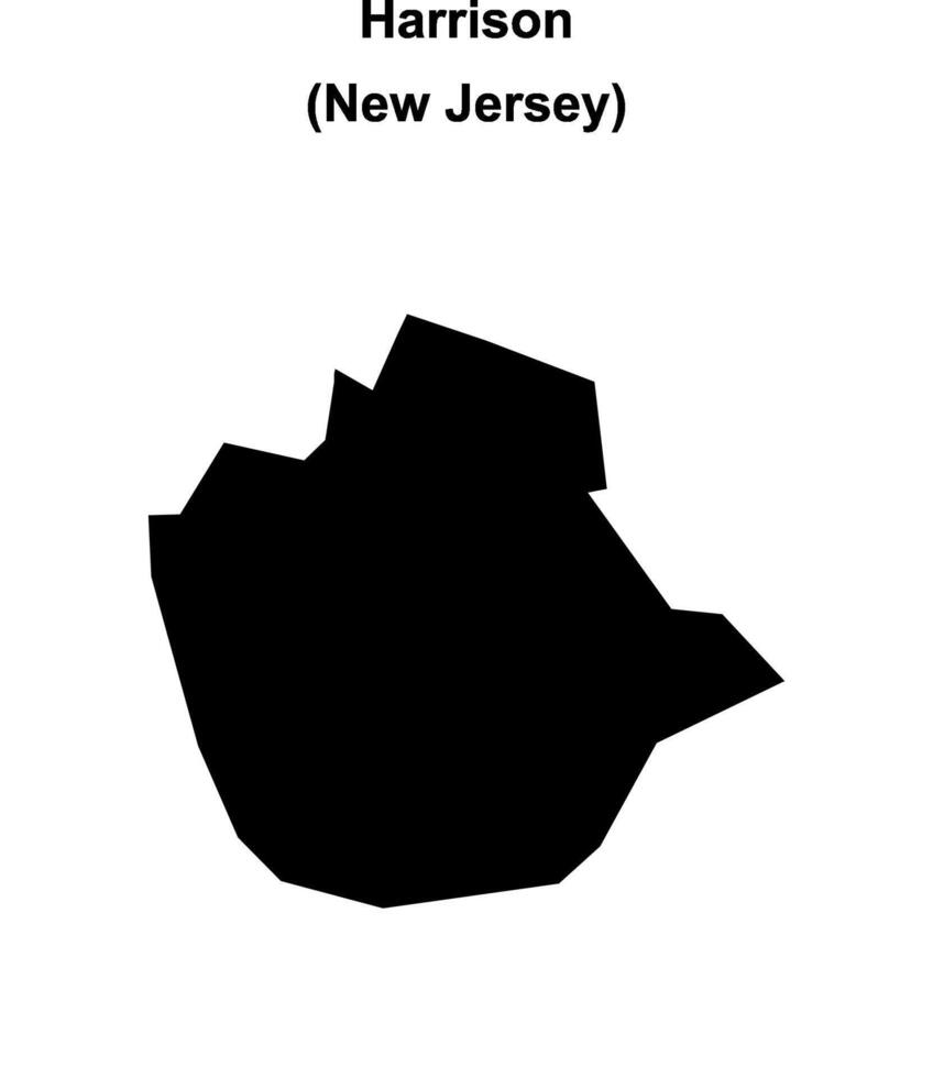 Harrison, New Jersey blank outline map vector