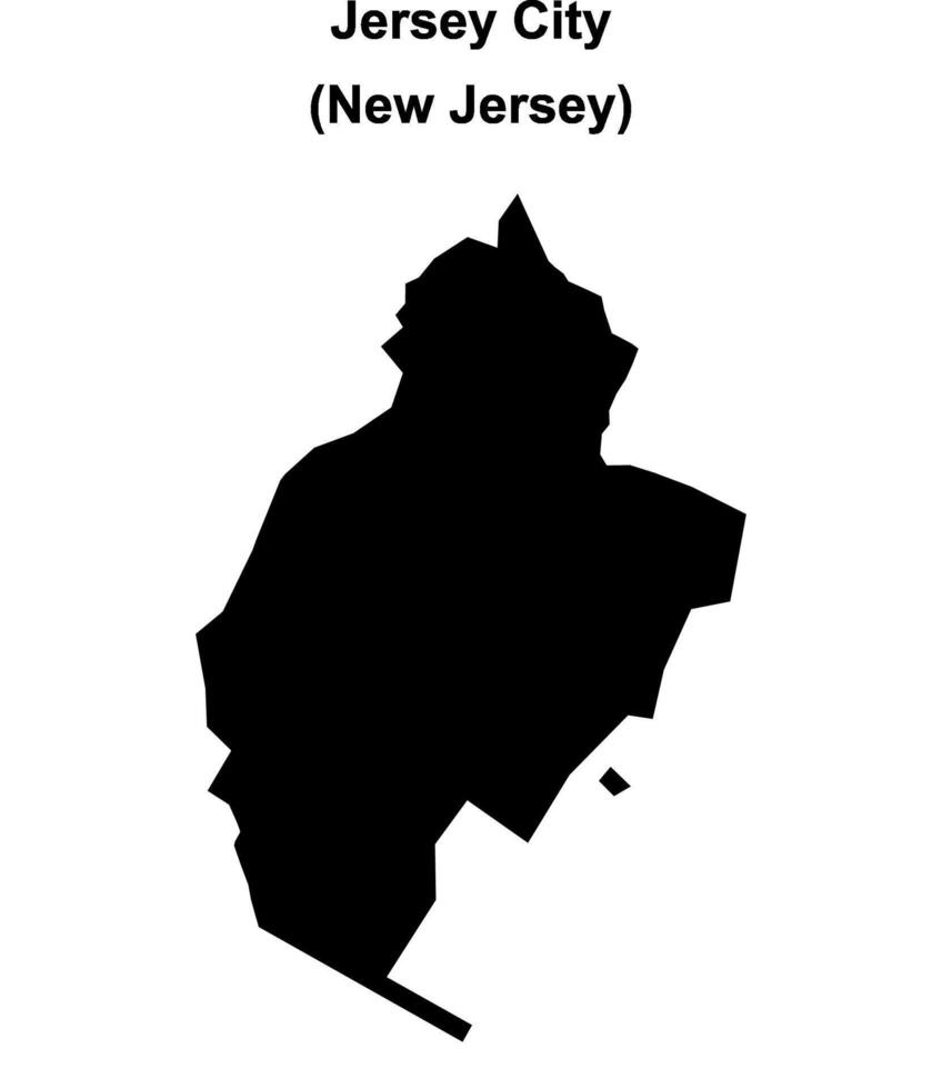 Jersey City, New Jersey blank outline map vector