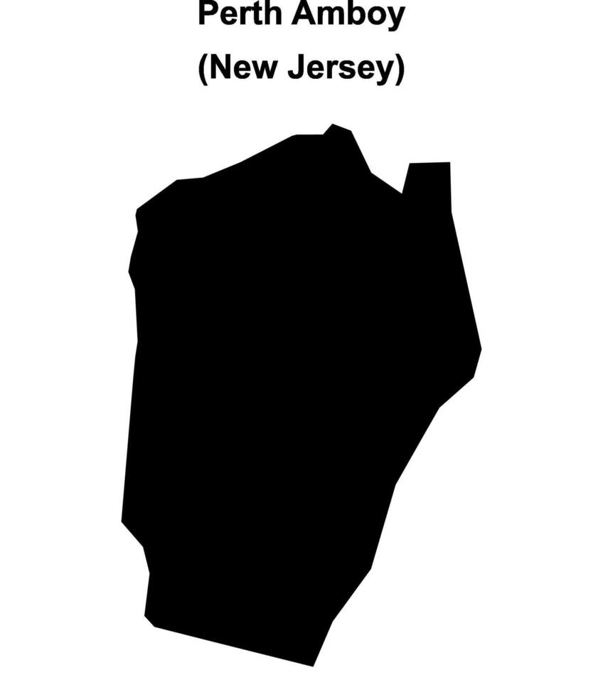 Perth Amboy, New Jersey blank outline map vector
