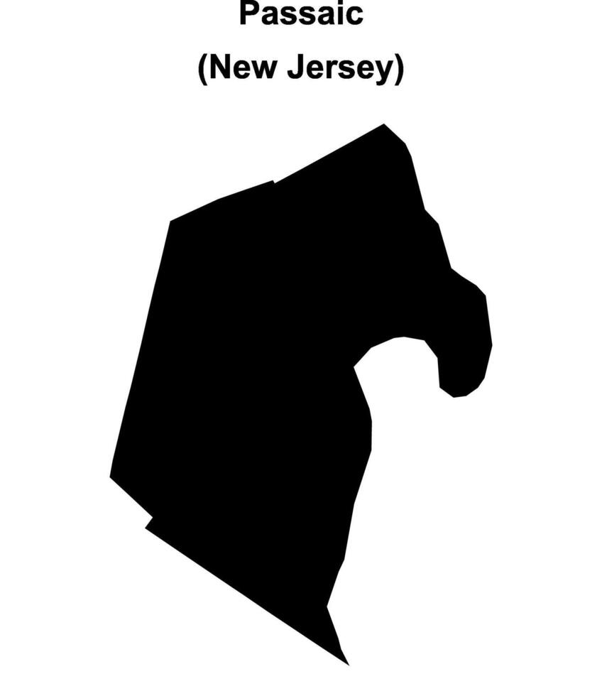 Passaic, New Jersey blank outline map vector