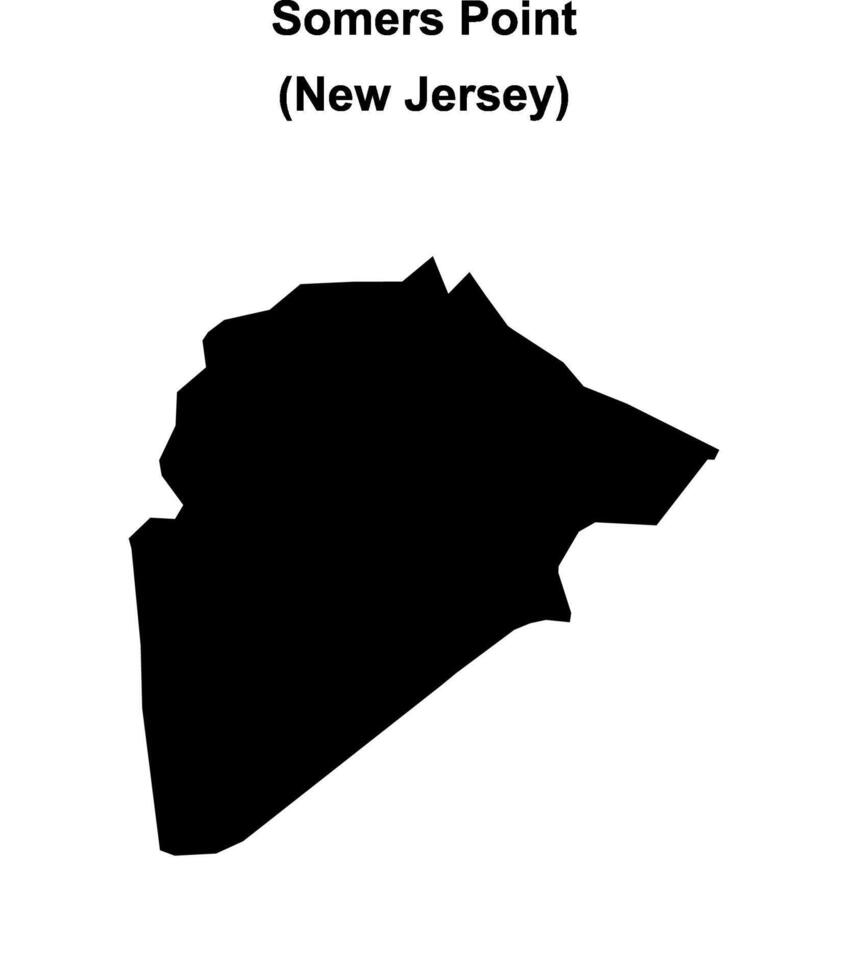Somers Point, New Jersey blank outline map vector