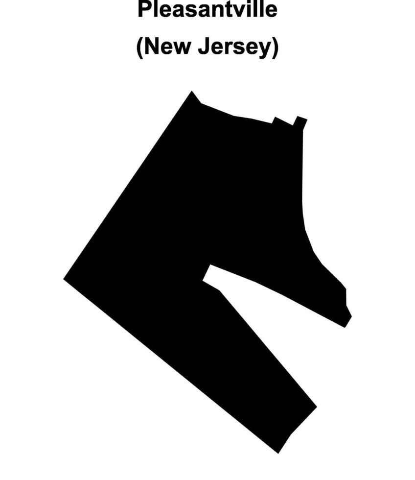 Pleasantville, New Jersey blank outline map vector