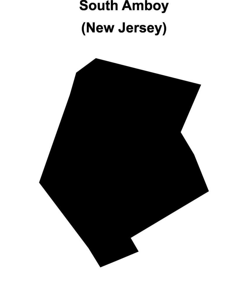 South Amboy, New Jersey blank outline map vector