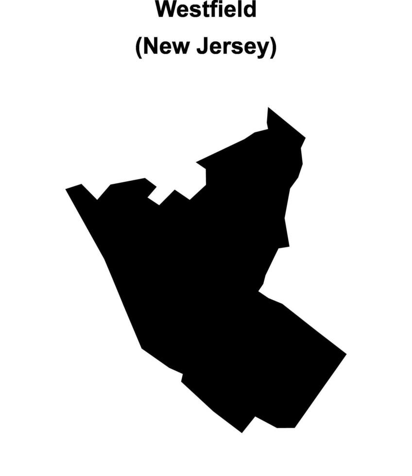 Westfield, New Jersey blank outline map vector