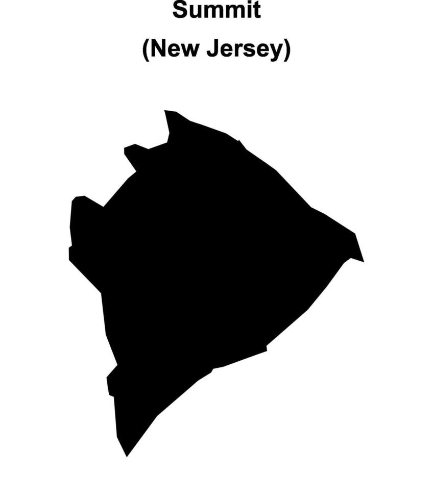 Summit, New Jersey blank outline map vector