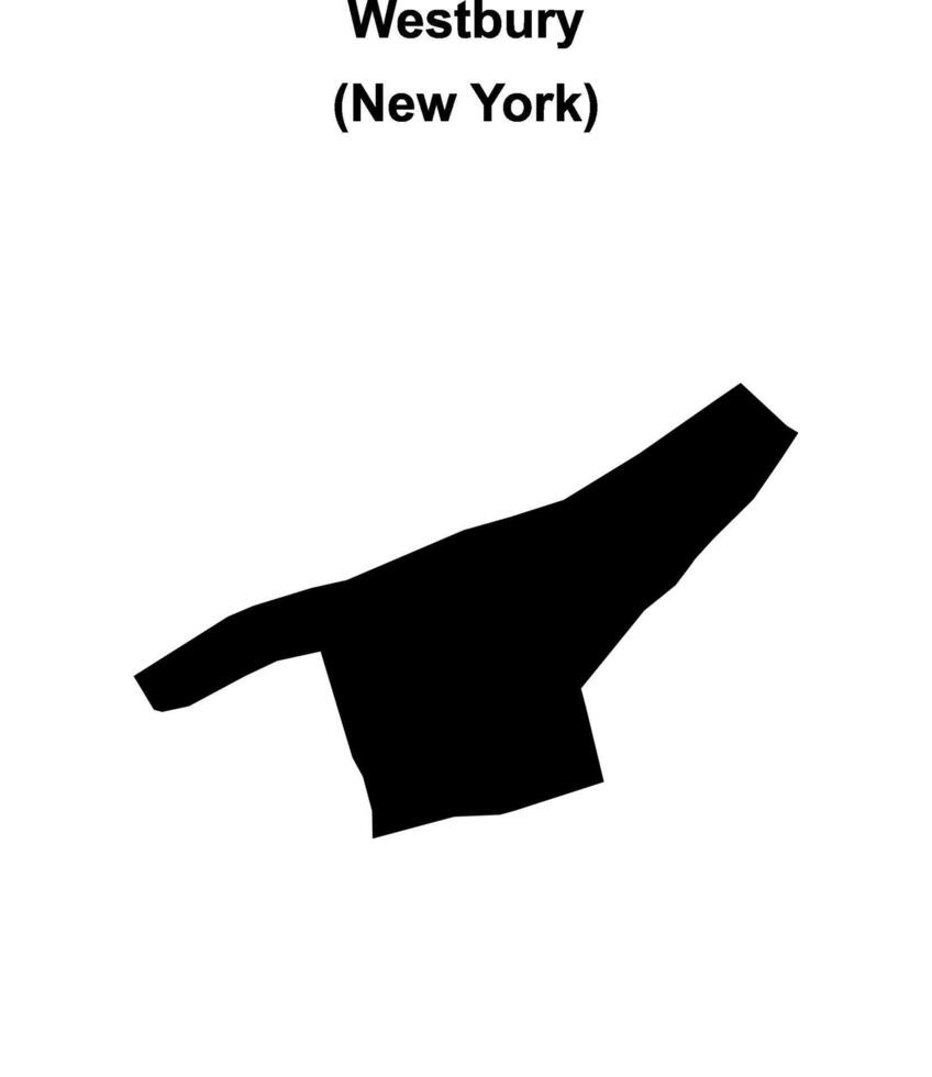 Westbury, New York blank outline map vector