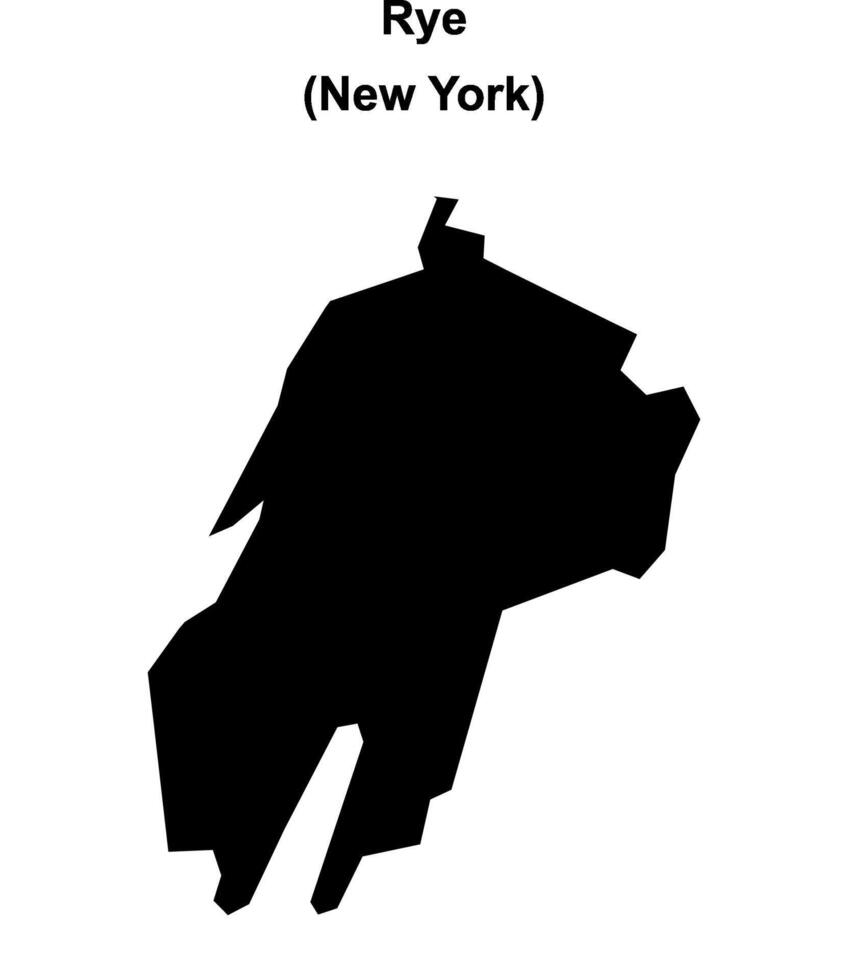 Rye, New York blank outline map vector