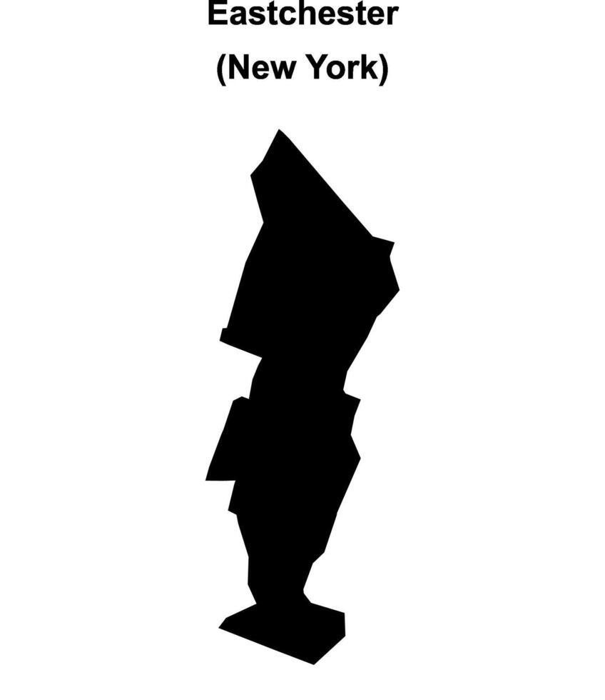 Eastchester, New York blank outline map vector