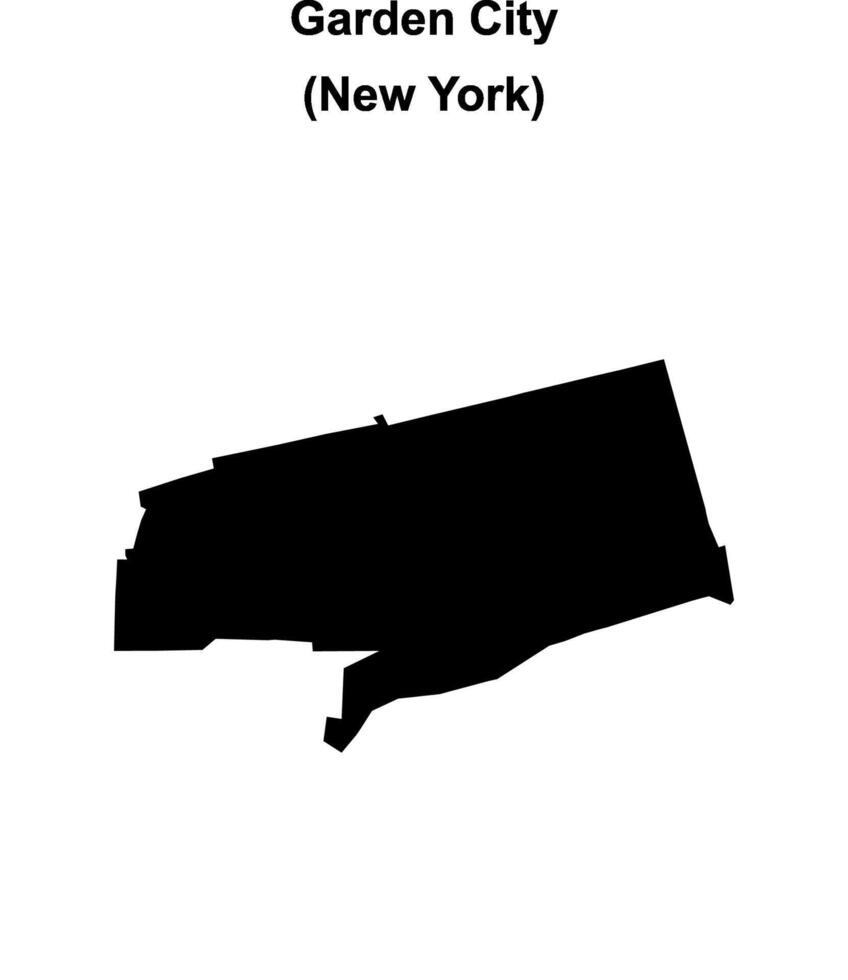 Garden City, New York blank outline map vector