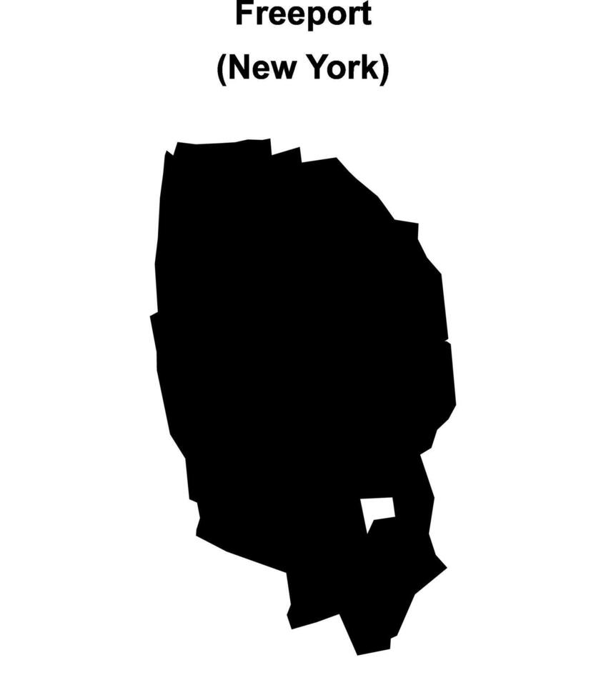Freeport, New York blank outline map vector