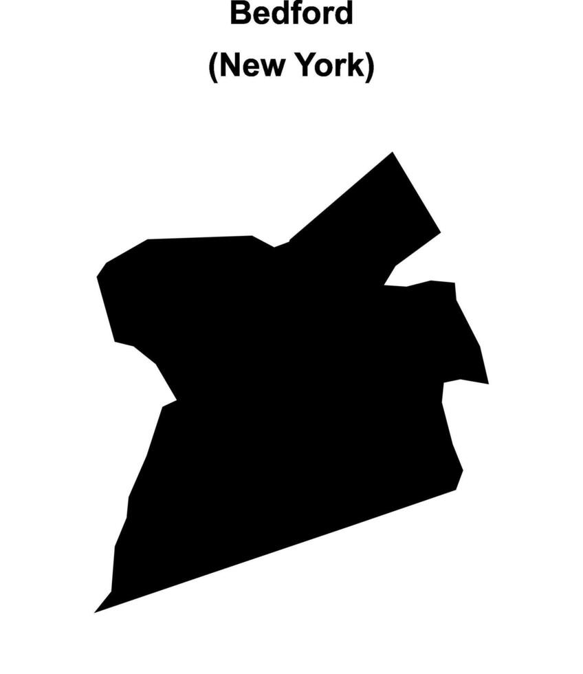 Bedford, New York blank outline map vector