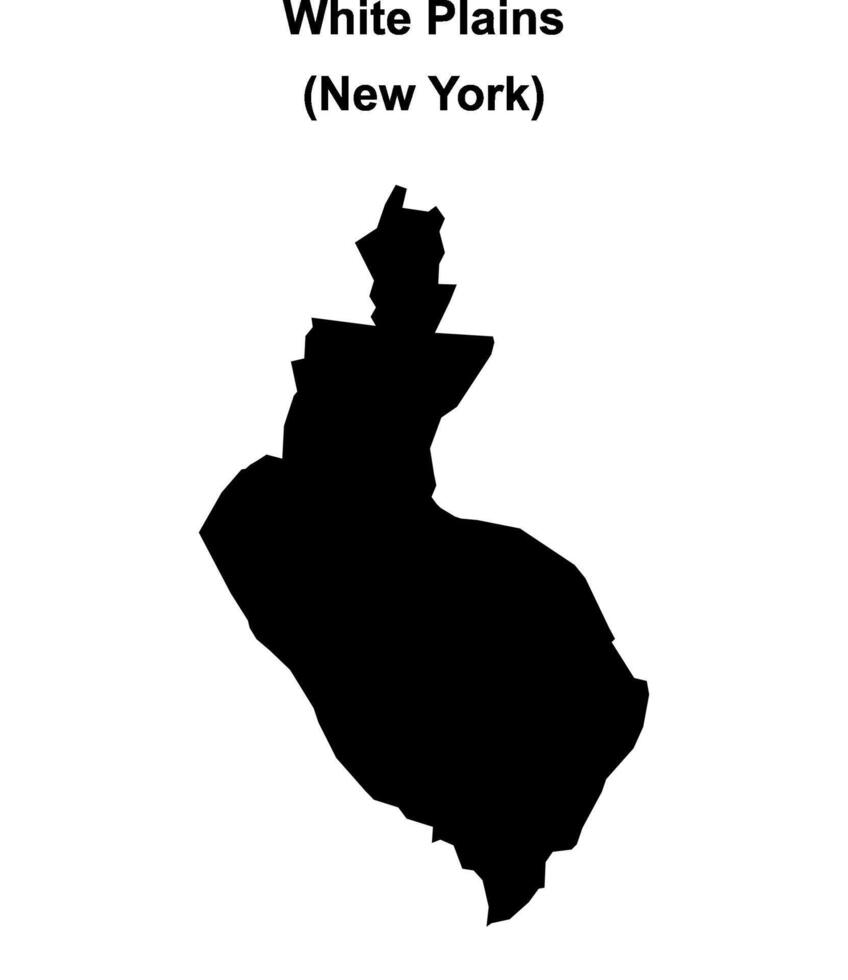 White Plains, New York blank outline map vector