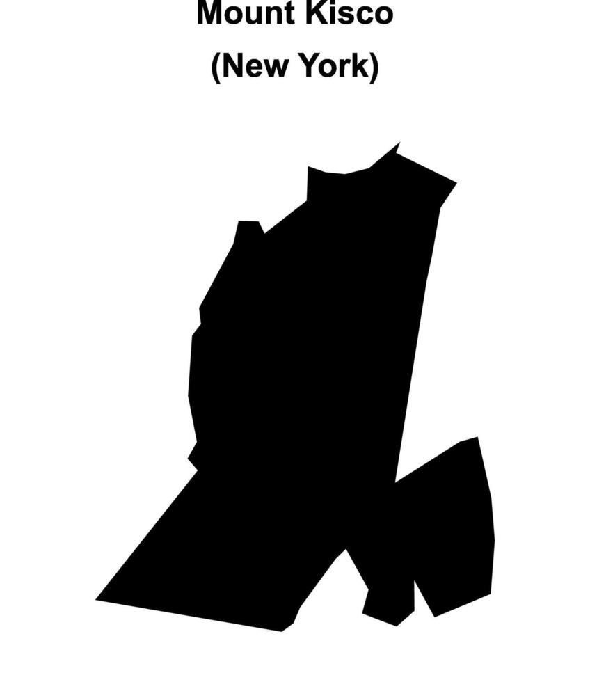 Mount Kisco, New York blank outline map vector