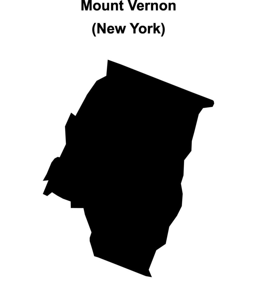 Mount Vernon, New York blank outline map vector