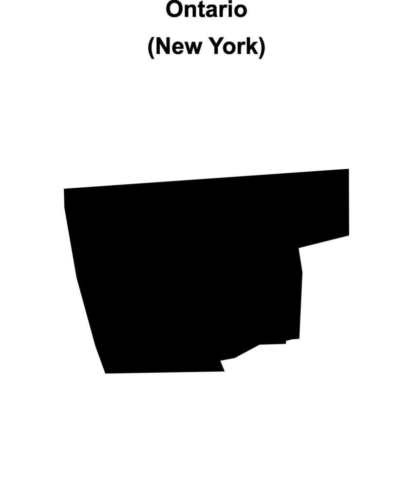 Ontario, New York blank outline map vector