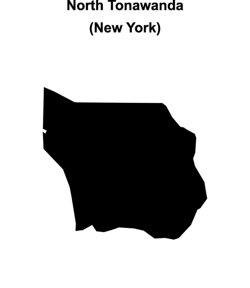 North Tonawanda, New York blank outline map vector