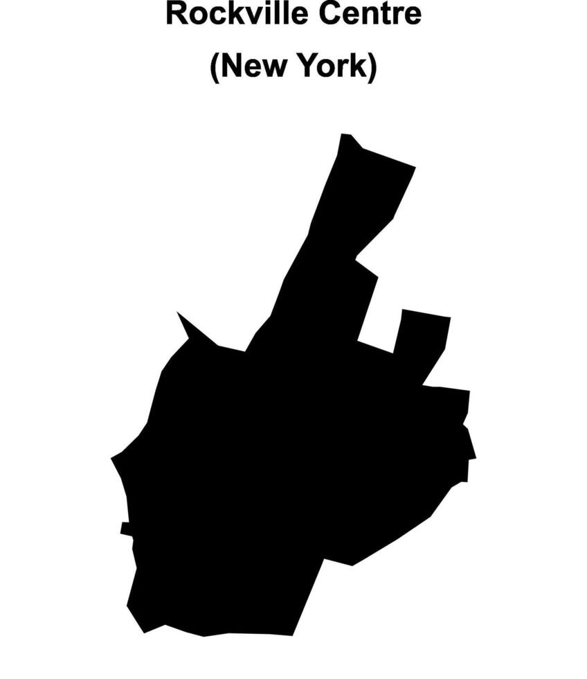 Rockville Centre, New York blank outline map vector