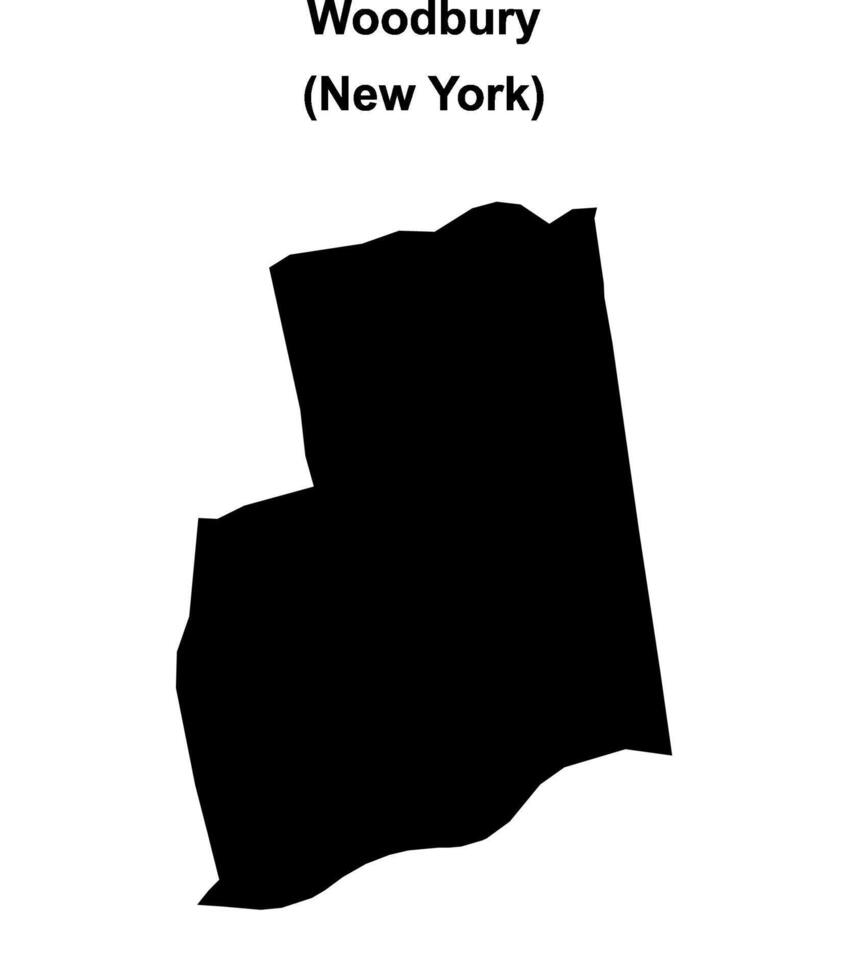 Woodbury, New York blank outline map vector