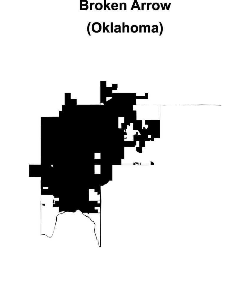 Broken Arrow, Oklahoma blank outline map vector