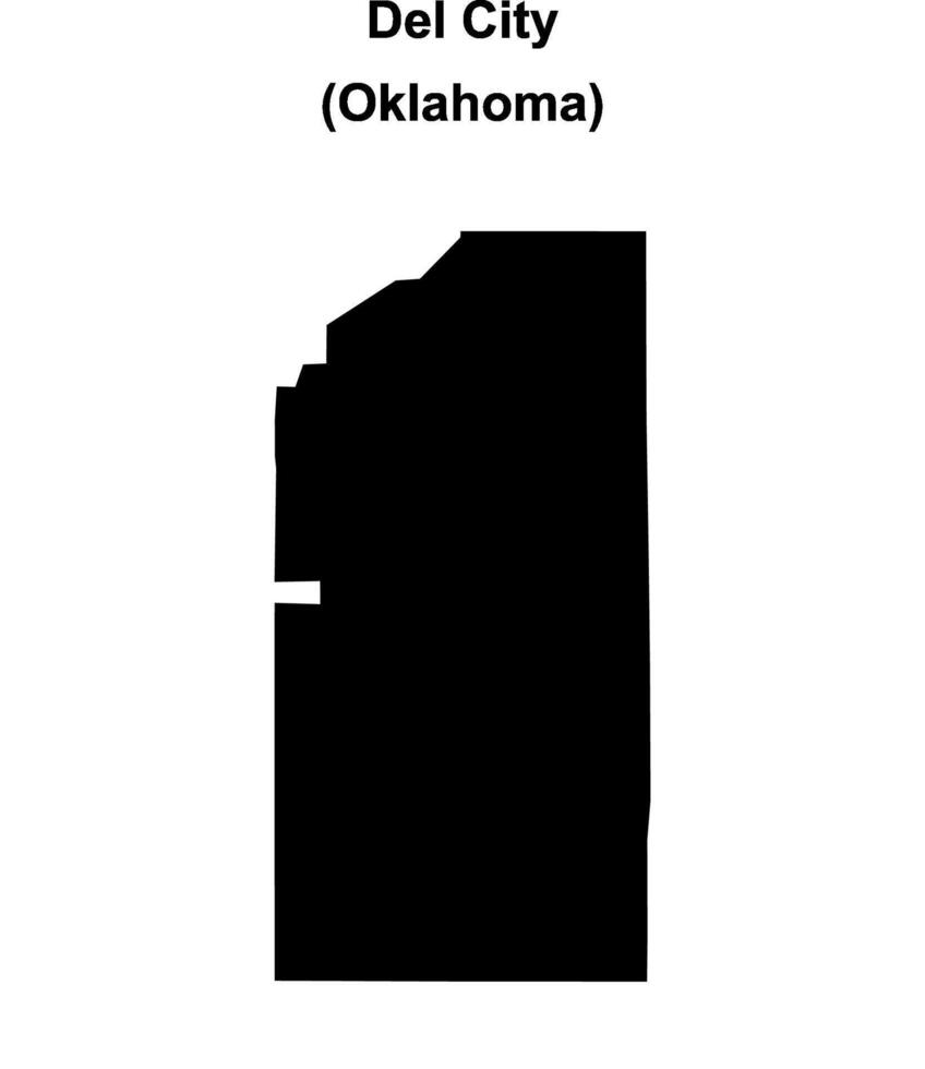 Del City, Oklahoma blank outline map vector