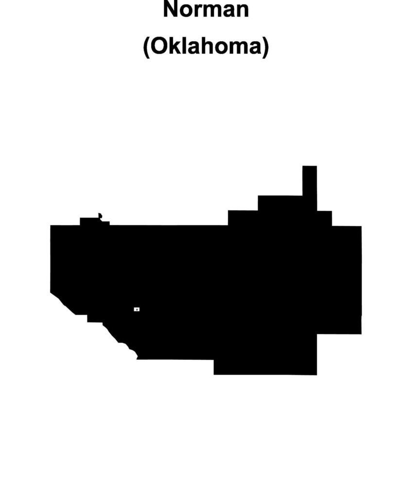 Norman, Oklahoma blank outline map vector