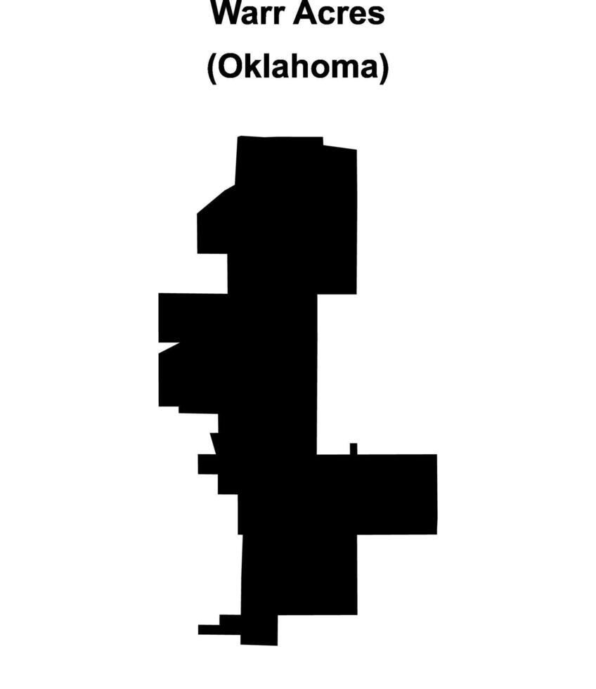 Warr Acres, Oklahoma blank outline map vector