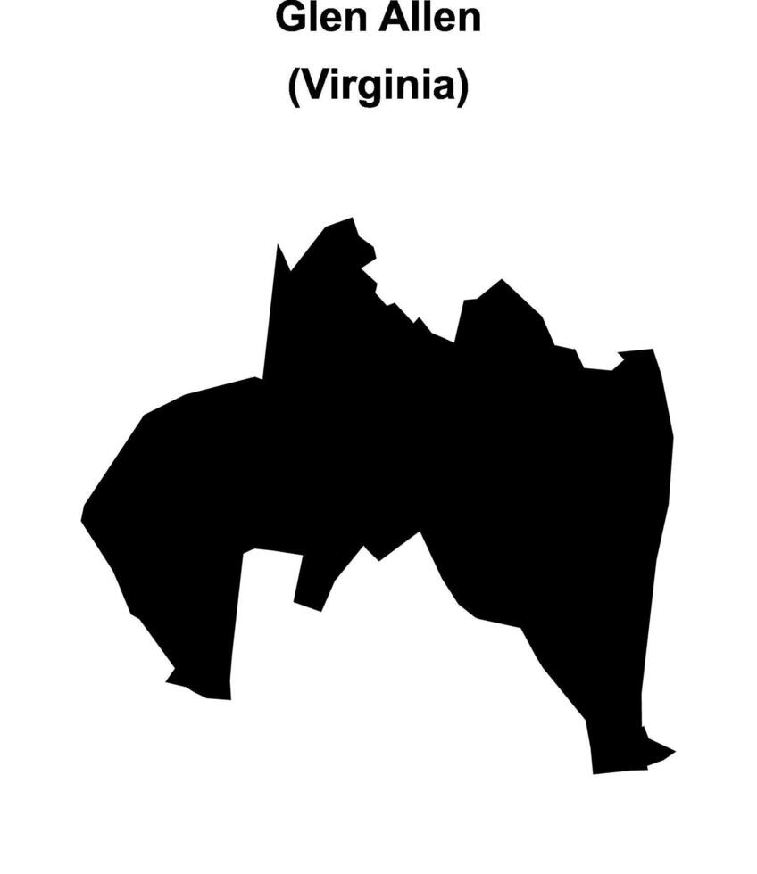 Glen Allen, Virginia blank outline map vector