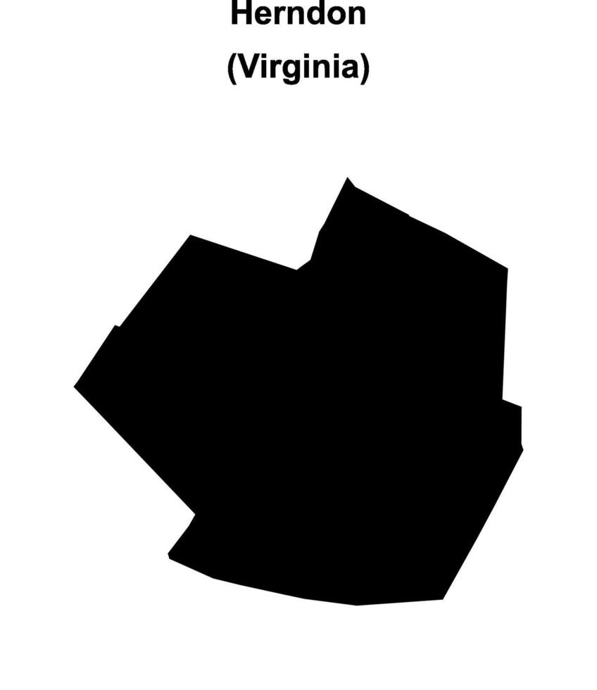 Herndon, Virginia blank outline map vector