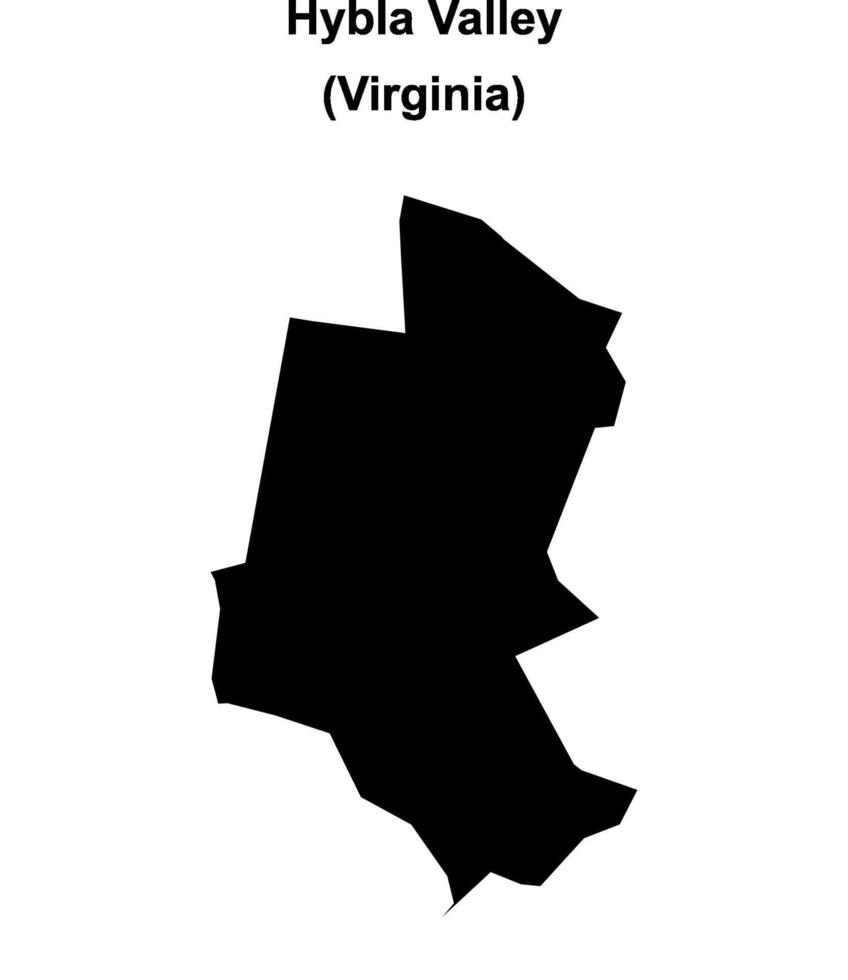 Hybla Valley, Virginia blank outline map vector