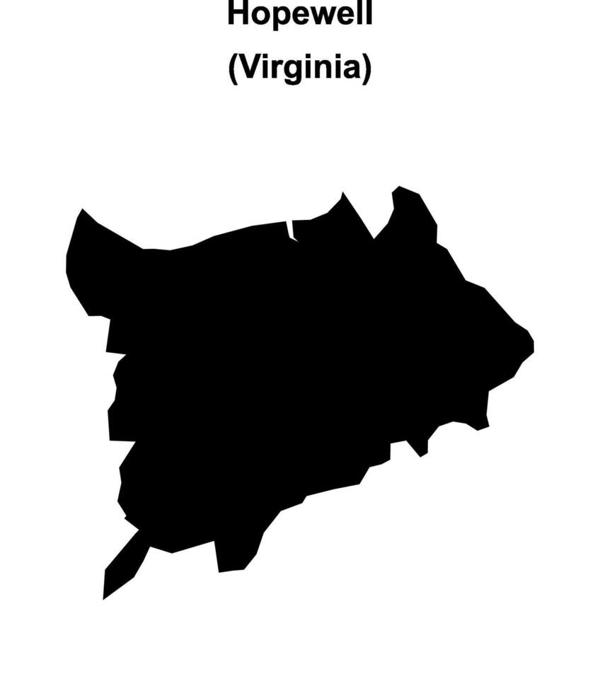 Hopewell, Virginia blank outline map vector