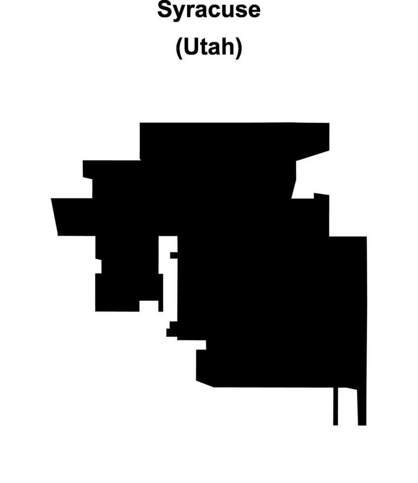 Syracuse, Utah blank outline map vector