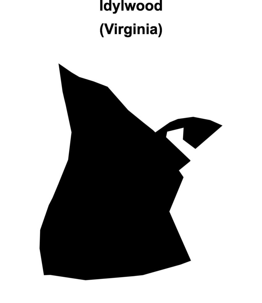 Idylwood, Virginia blank outline map vector
