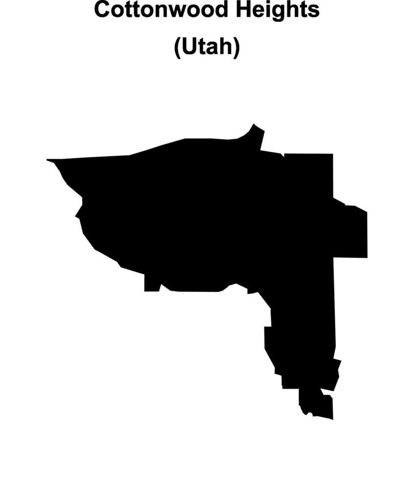 Cottonwood Heights, Utah blank outline map vector