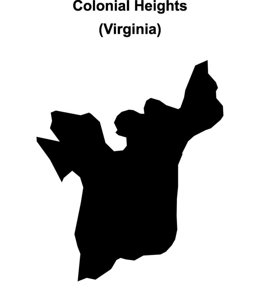 Colonial Heights, Virginia blank outline map vector