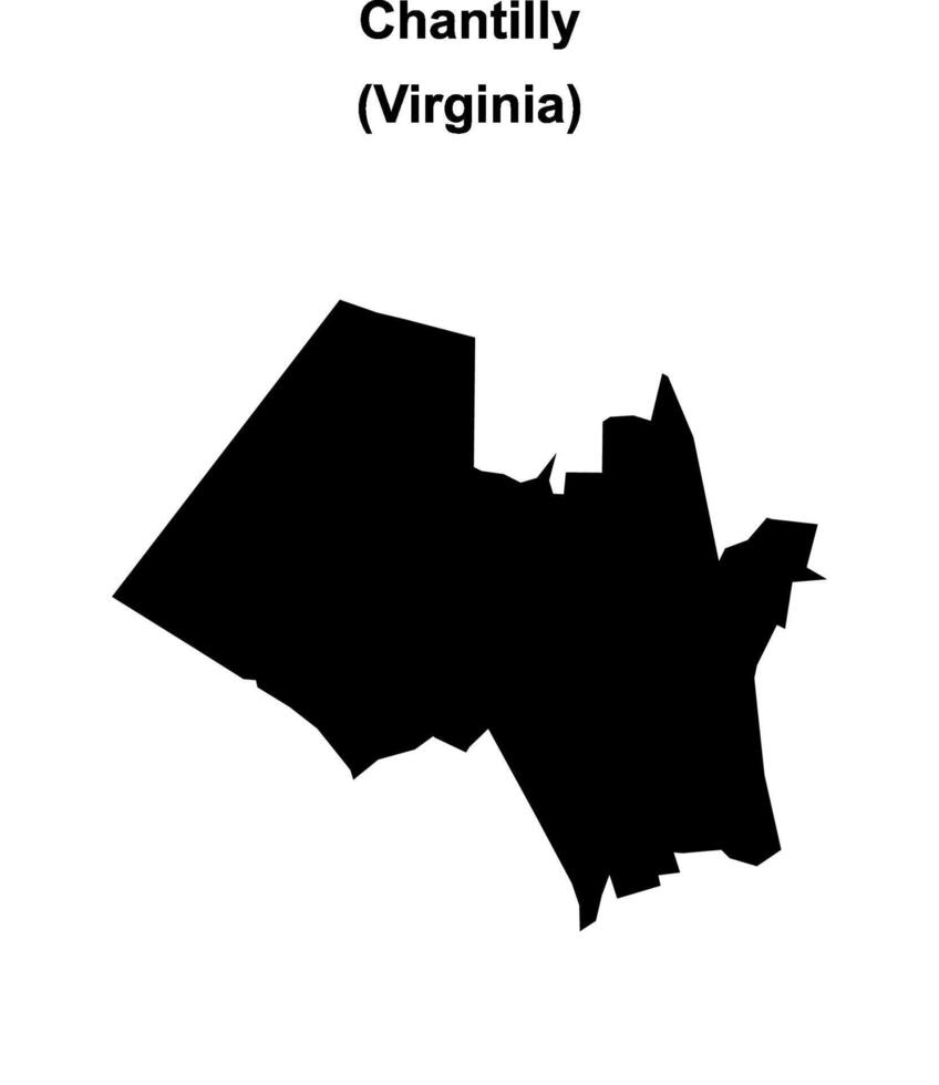 Chantilly, Virginia blank outline map vector
