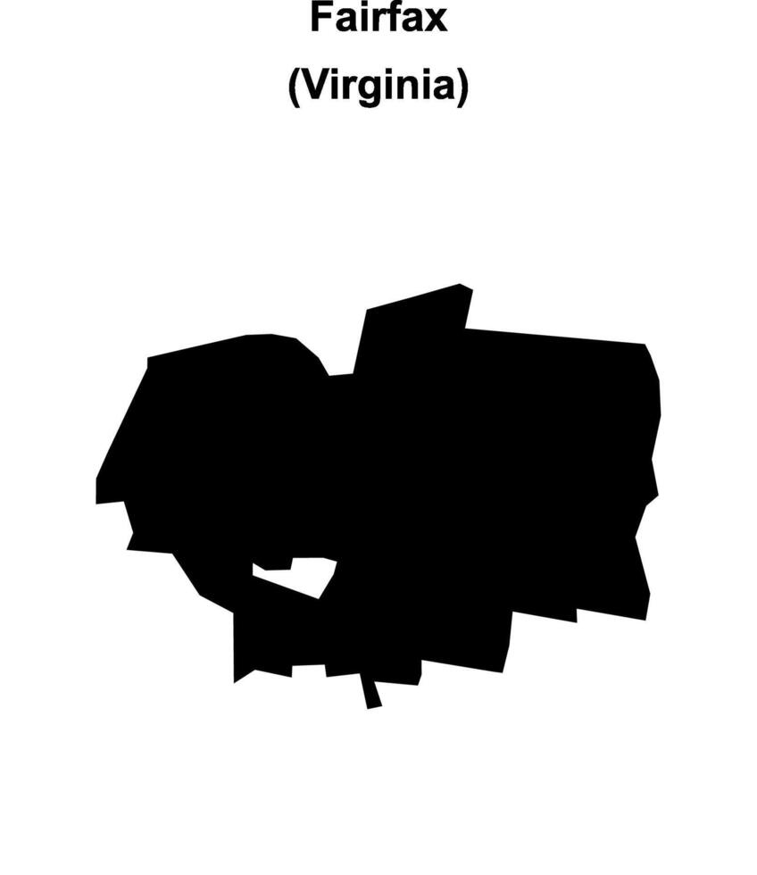 Fairfax, Virginia blank outline map vector
