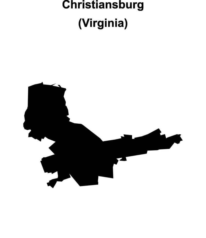 Christiansburg, Virginia blank outline map vector