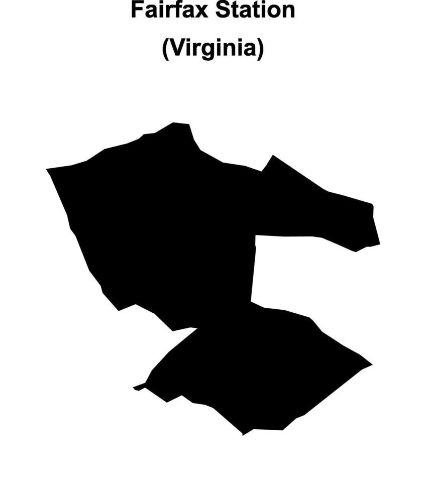 Fairfax Station, Virginia blank outline map vector