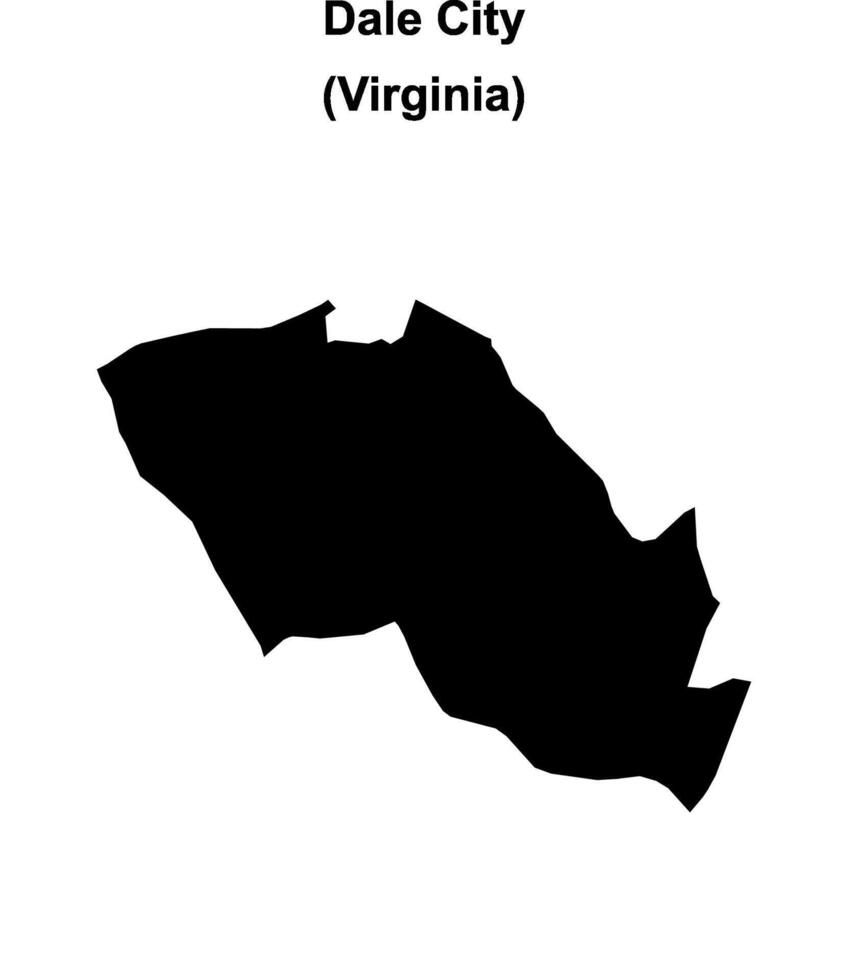 Dale City, Virginia blank outline map vector