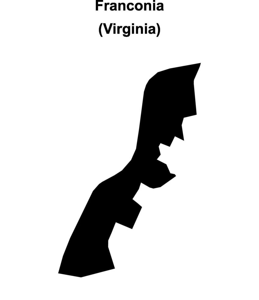 Franconia, Virginia blank outline map vector